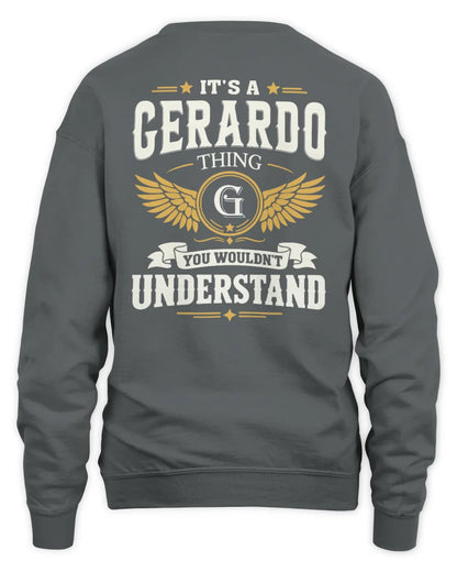 GERARDO KT06-M008 It’s a [NAME] Thing – You Wouldn’t Understand | Personalized Vintage T-Shirt - Unisex Sweatshirt - Charcoal