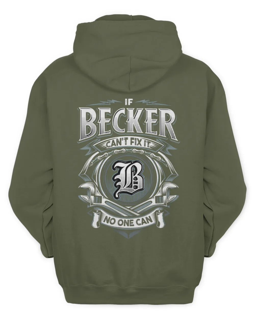 BECKER AP81-K4-626 - Personalized Ahmed Quote Apparel “If Ahmed Can't Fix It, No One Can” - Unisex Hoodie - Military Green