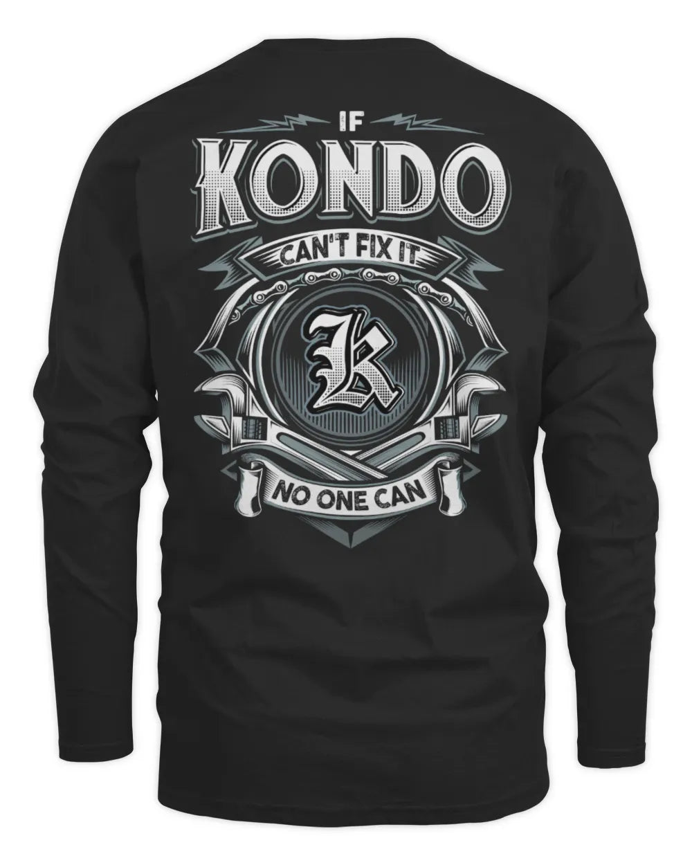 KONDO AP81-K4-626 - Personalized Ahmed Quote Apparel “If Ahmed Can't Fix It, No One Can” - Men's Long Sleeved T-Shirt - Black