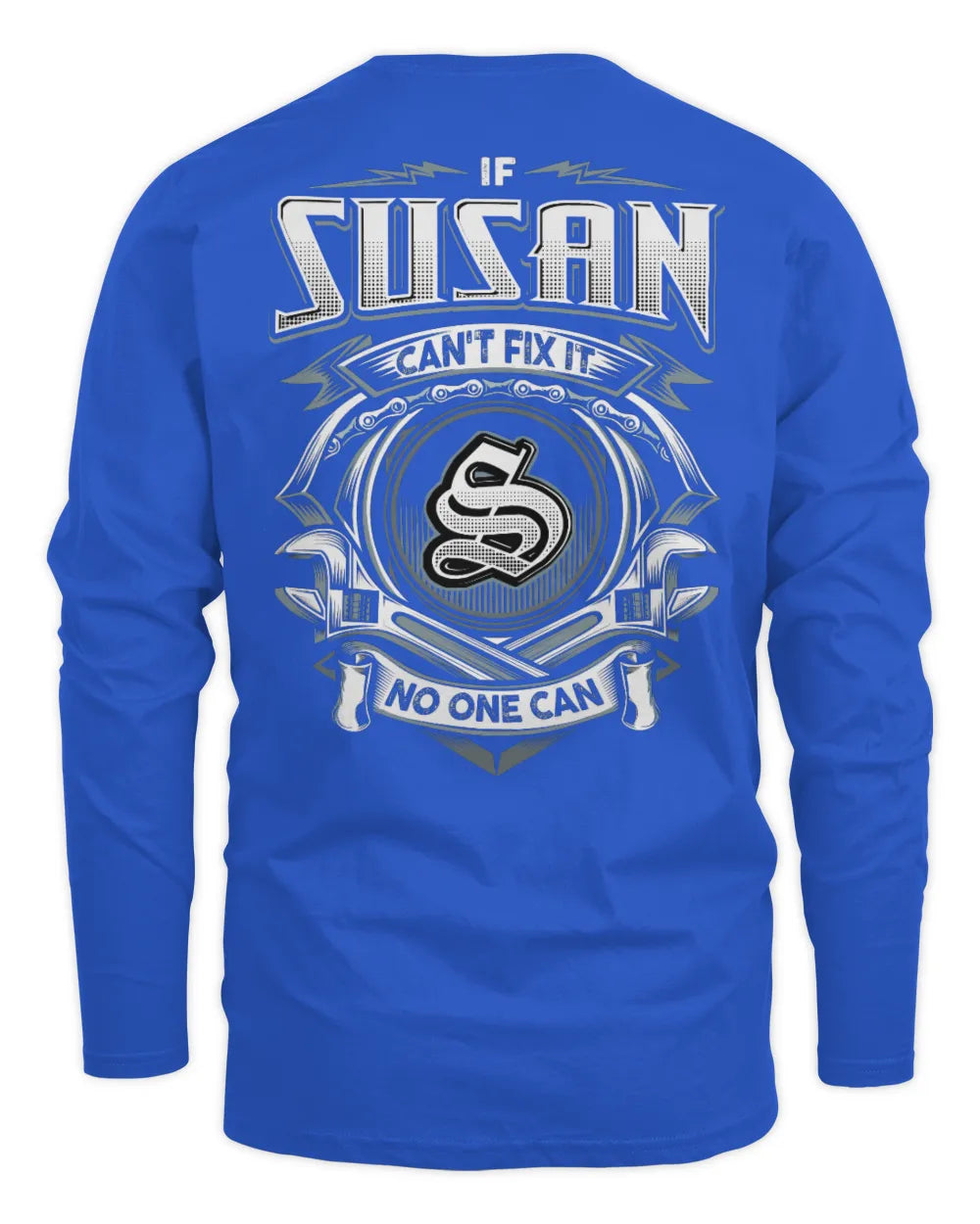 SUSAN AP81-K4-626 - Personalized Ahmed Quote Apparel “If Ahmed Can't Fix It, No One Can” - Men's Long Sleeved T-Shirt - Royal