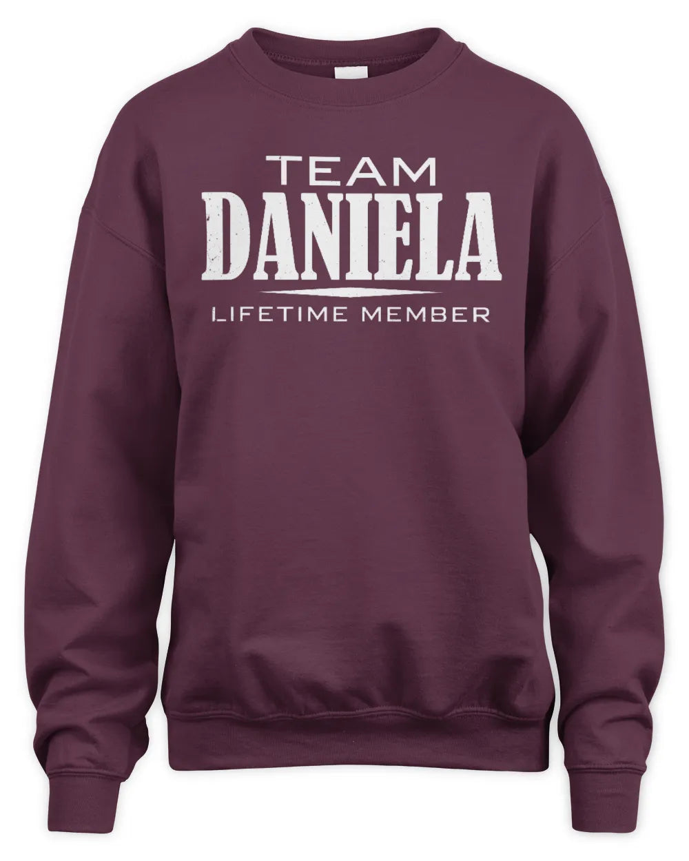 DANIELA BL62-K4-128 - Personalized “Team AARON Lifetime Member” - Unisex Sweatshirt - Maroon