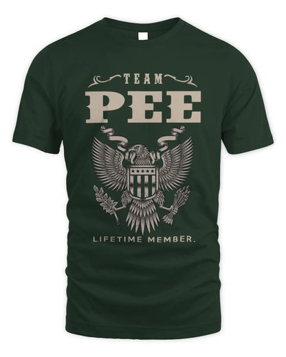 PEE TP06-K82 – Personalized Classic Style Apparel “Team NAME Lifetime Member” - Unisex Standard T-Shirt - Forest Green