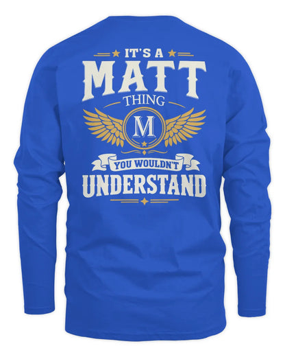 MATT KT06-M008 It’s a [NAME] Thing – You Wouldn’t Understand | Personalized Vintage T-Shirt - Men's Long Sleeved T-Shirt - Royal