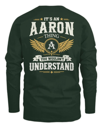 AARON KT06-M008 It’s a [NAME] Thing – You Wouldn’t Understand | Personalized Vintage T-Shirt - Men's Long Sleeved T-Shirt - Forest Green