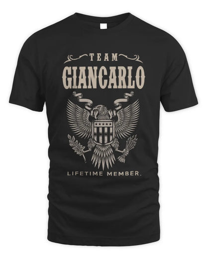 GIANCARLO TP06-K82 – Personalized Classic Style Apparel “Team NAME Lifetime Member” - Unisex Standard T-Shirt - Black