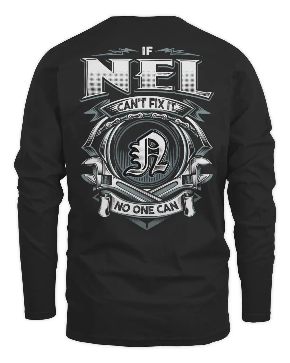 NEL AP81-K4-626 - Personalized Ahmed Quote Apparel “If Ahmed Can't Fix It, No One Can” - Men's Long Sleeved T-Shirt - Black