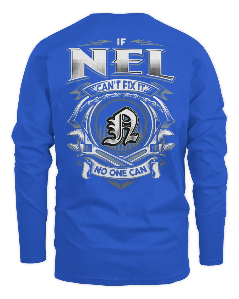 NEL AP81-K4-626 - Personalized Ahmed Quote Apparel “If Ahmed Can't Fix It, No One Can” - Men's Long Sleeved T-Shirt - Royal