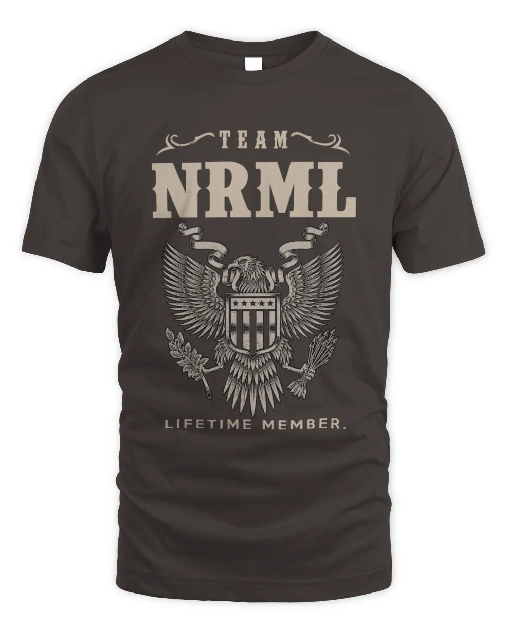 NRML TP06-K82 – Personalized Classic Style Apparel “Team NAME Lifetime Member” - Unisex Standard T-Shirt - Dark Chocolate