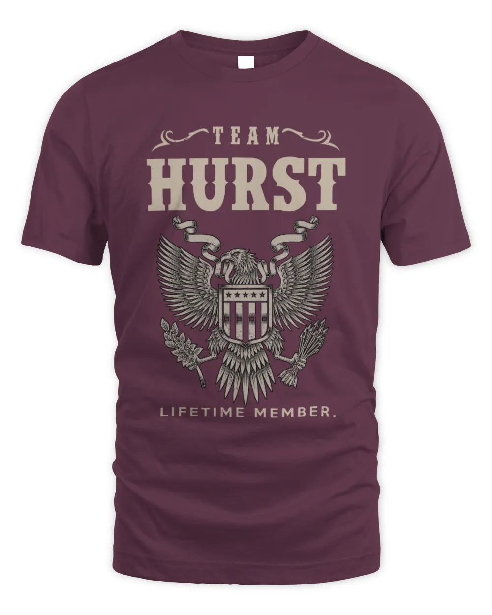HURST TP06-K82 – Personalized Classic Style Apparel “Team NAME Lifetime Member” - Unisex Standard T-Shirt - Maroon
