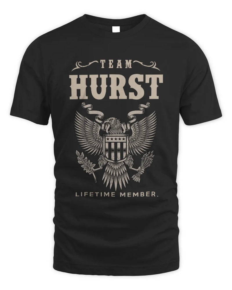 HURST TP06-K82 – Personalized Classic Style Apparel “Team NAME Lifetime Member” - Unisex Standard T-Shirt - Black