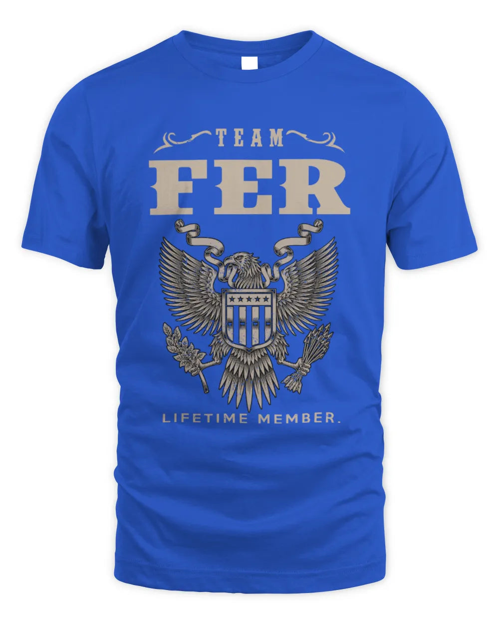 FER TP06-K82 – Personalized Classic Style Apparel “Team NAME Lifetime Member” - Unisex Standard T-Shirt - Royal
