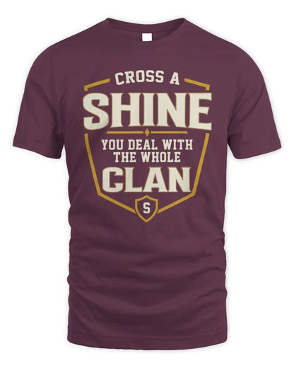SHINE NT1-K008 Cross A/An NAME, You Deal With the Whole Clan | Personalized Vintage T-Shirt - Unisex Standard T-Shirt - Maroon