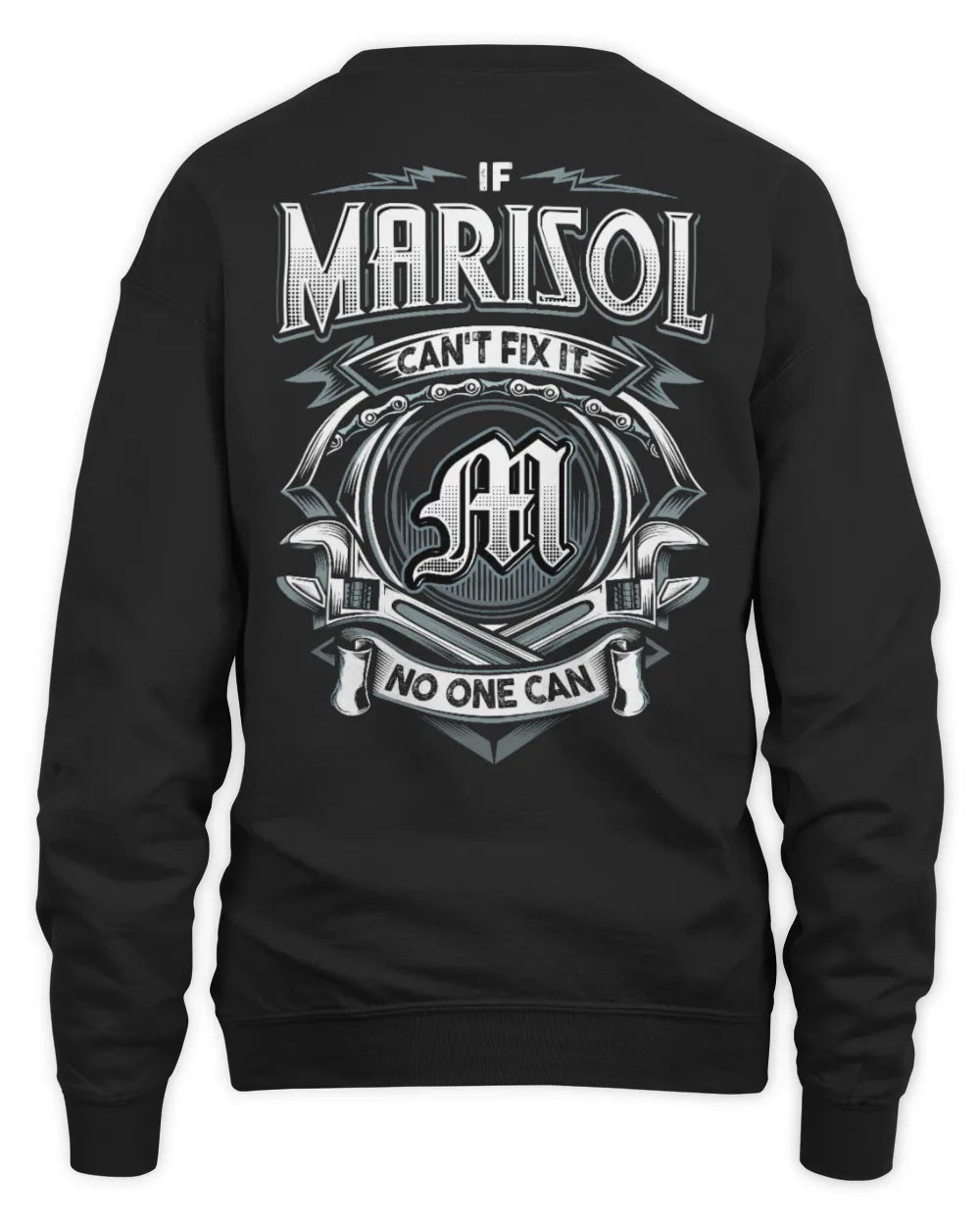 MARISOL AP81-K4-626 - Personalized Ahmed Quote Apparel “If Ahmed Can't Fix It, No One Can” - Unisex Sweatshirt - Black