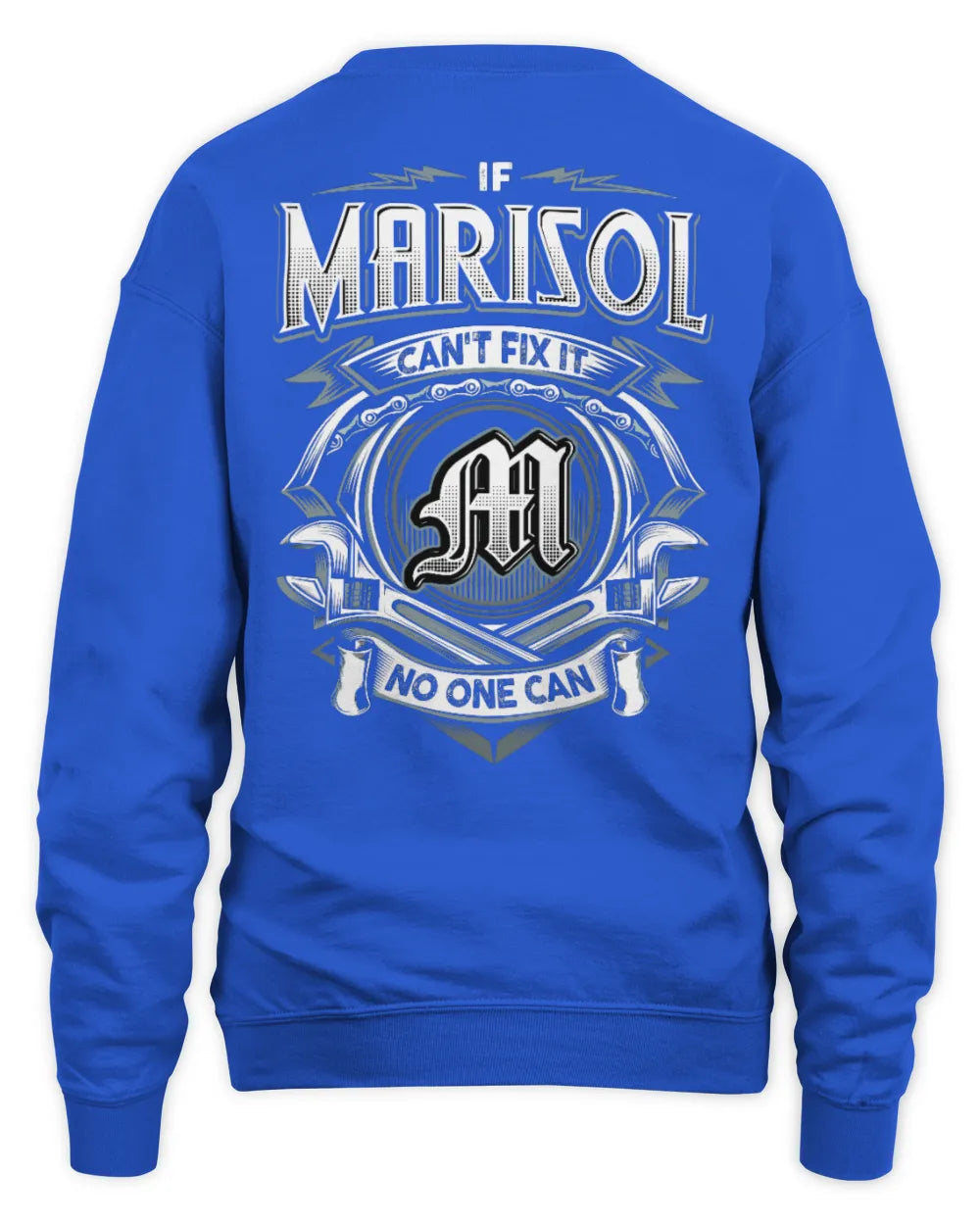 MARISOL AP81-K4-626 - Personalized Ahmed Quote Apparel “If Ahmed Can't Fix It, No One Can” - Unisex Sweatshirt - Royal