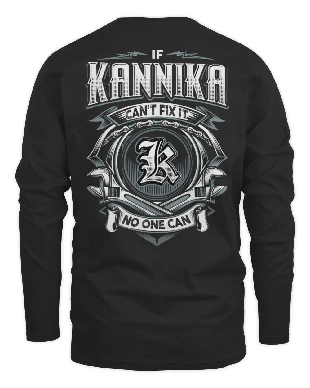 KANNIKA AP81-K4-626 - Personalized Ahmed Quote Apparel “If Ahmed Can't Fix It, No One Can” - Men's Long Sleeved T-Shirt - Black