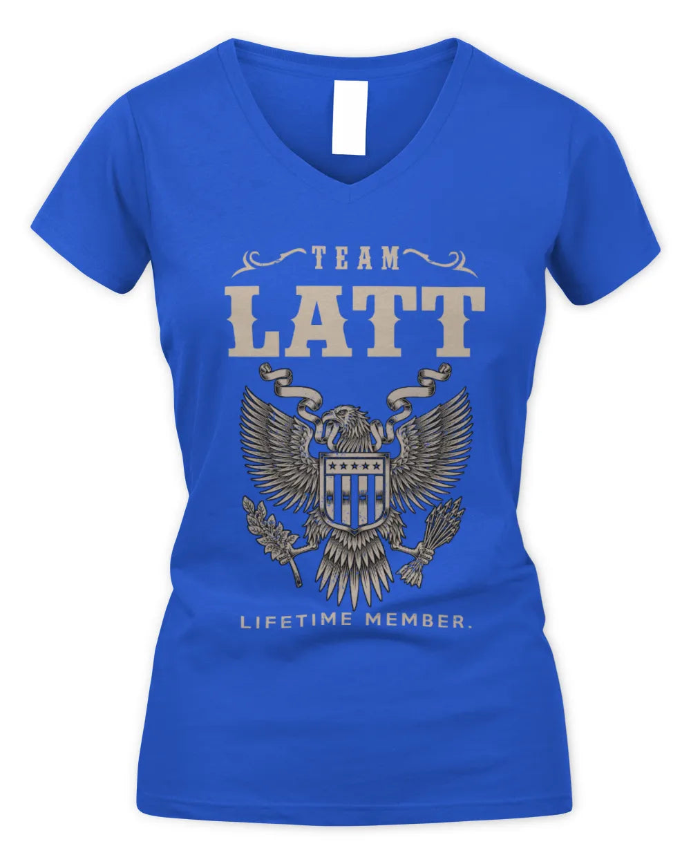 LATT TP06-K82 – Personalized Classic Style Apparel “Team NAME Lifetime Member” - Women's V-Neck T-Shirt - Royal