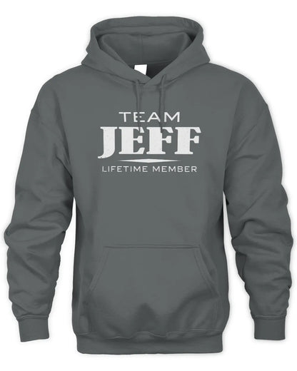 JEFF BL62-K4-128 - Personalized “Team NAME Lifetime Member” - Unisex Hoodie - Charcoal