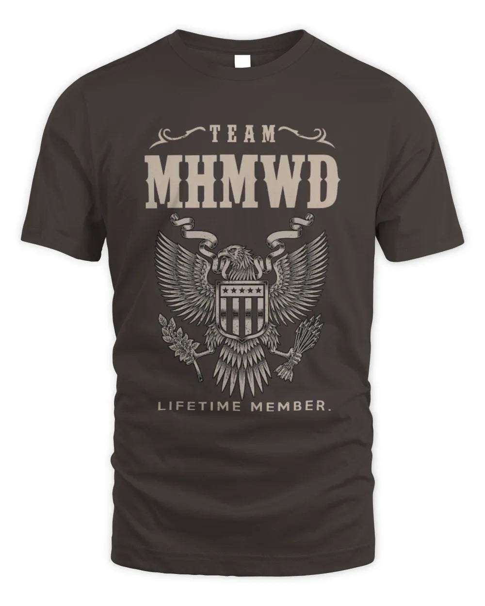 MHMWD TP06-K82 – Personalized Classic Style Apparel “Team NAME Lifetime Member” - Unisex Standard T-Shirt - Dark Chocolate