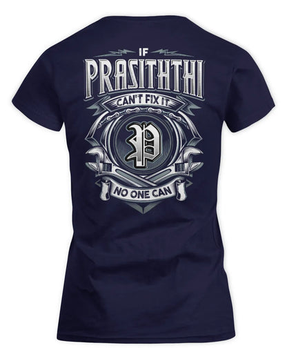 PRASITHTHI AP81-K4-626 - Personalized Ahmed Quote Apparel “If Ahmed Can't Fix It, No One Can” - Women's Standard T-Shirt - Navy