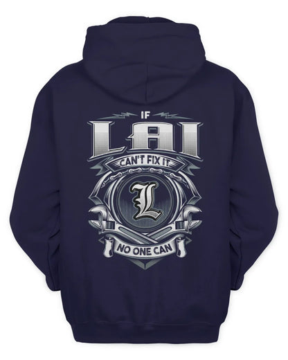 LAI AP81-K4-626 - Personalized Ahmed Quote Apparel “If Ahmed Can't Fix It, No One Can” - Unisex Hoodie - Navy