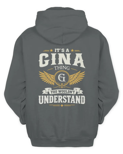 GINA KT06-M008 It’s a [NAME] Thing – You Wouldn’t Understand | Personalized Vintage T-Shirt - Unisex Hoodie - Charcoal