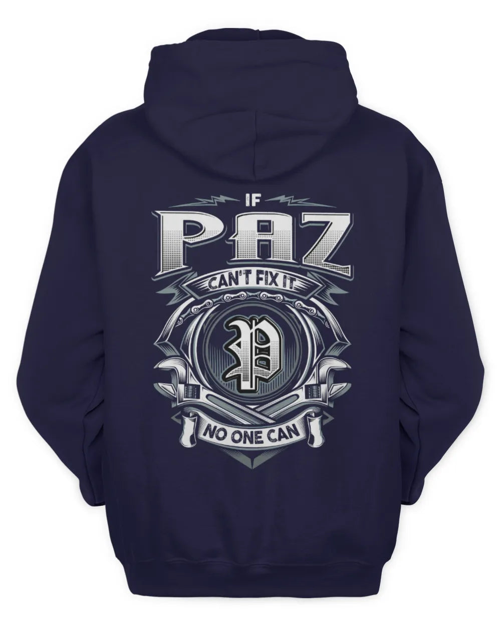 PAZ AP81-K4-626 - Personalized Ahmed Quote Apparel “If Ahmed Can't Fix It, No One Can” - Unisex Hoodie - Navy