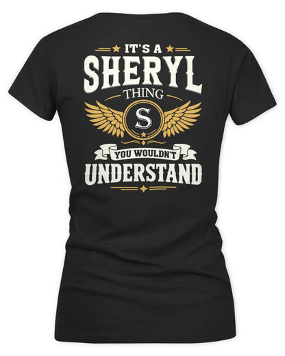 SHERYL KT06-M008 It’s a [NAME] Thing – You Wouldn’t Understand | Personalized Vintage T-Shirt - Women's V-Neck T-Shirt - Black