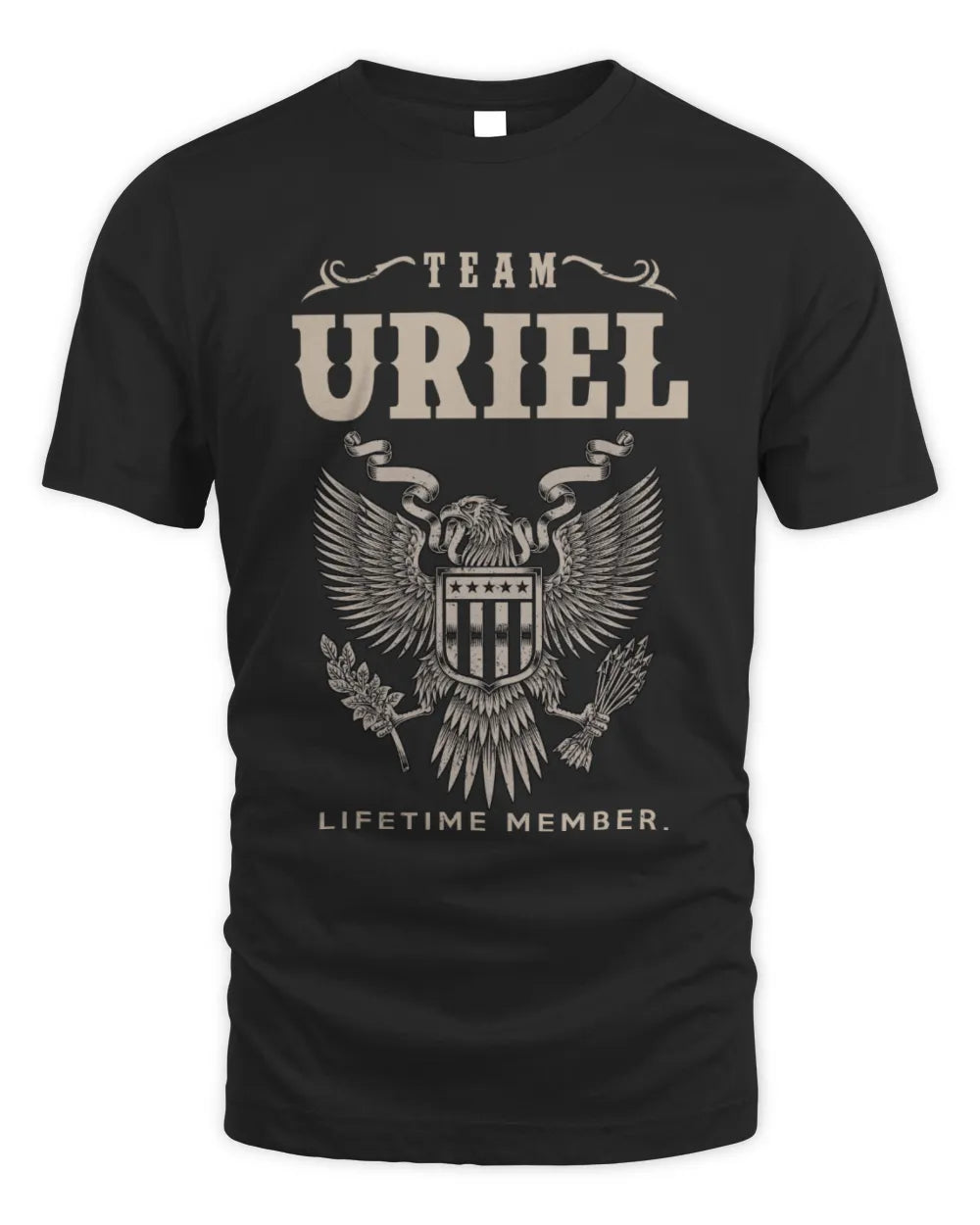 URIEL TP06-K82 – Personalized Classic Style Apparel “Team NAME Lifetime Member” - Unisex Standard T-Shirt - Black
