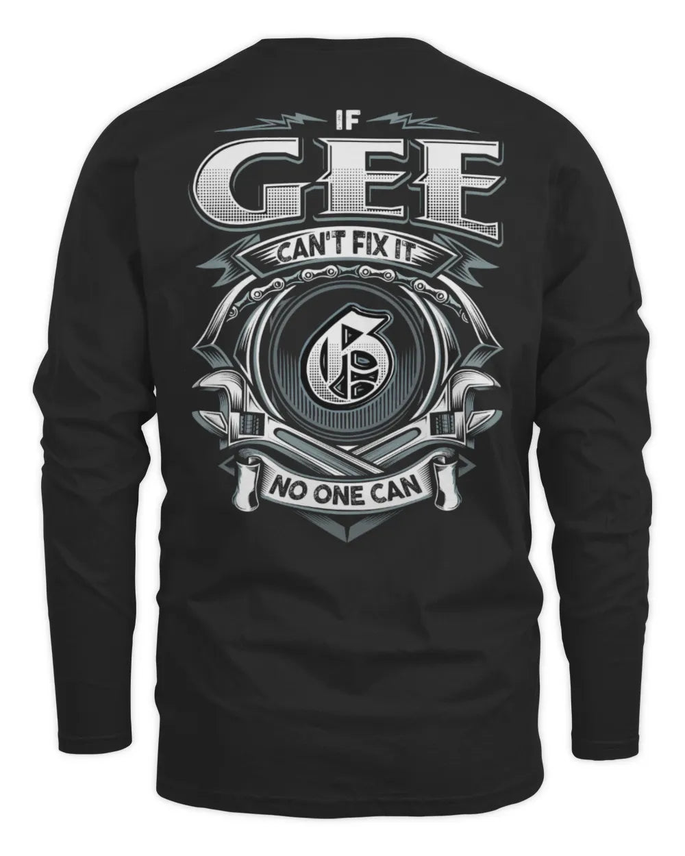 GEE AP81-K4-626 - Personalized Ahmed Quote Apparel “If Ahmed Can't Fix It, No One Can” - Men's Long Sleeved T-Shirt - Black