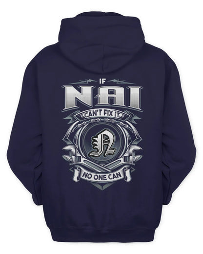 NAI AP81-K4-626 - Personalized Ahmed Quote Apparel “If Ahmed Can't Fix It, No One Can” - Unisex Hoodie - Navy