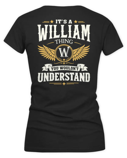 WILLIAM KT06-M008 It’s a [NAME] Thing – You Wouldn’t Understand | Personalized Vintage T-Shirt - Women's V-Neck T-Shirt - Black
