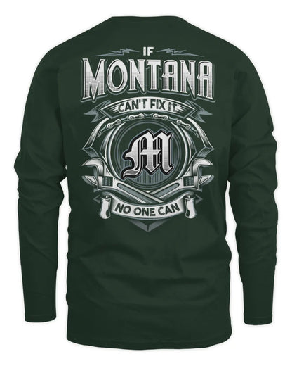 MONTANA AP81-K4-626 - Personalized Ahmed Quote Apparel “If Ahmed Can't Fix It, No One Can” - Men's Long Sleeved T-Shirt - Forest Green