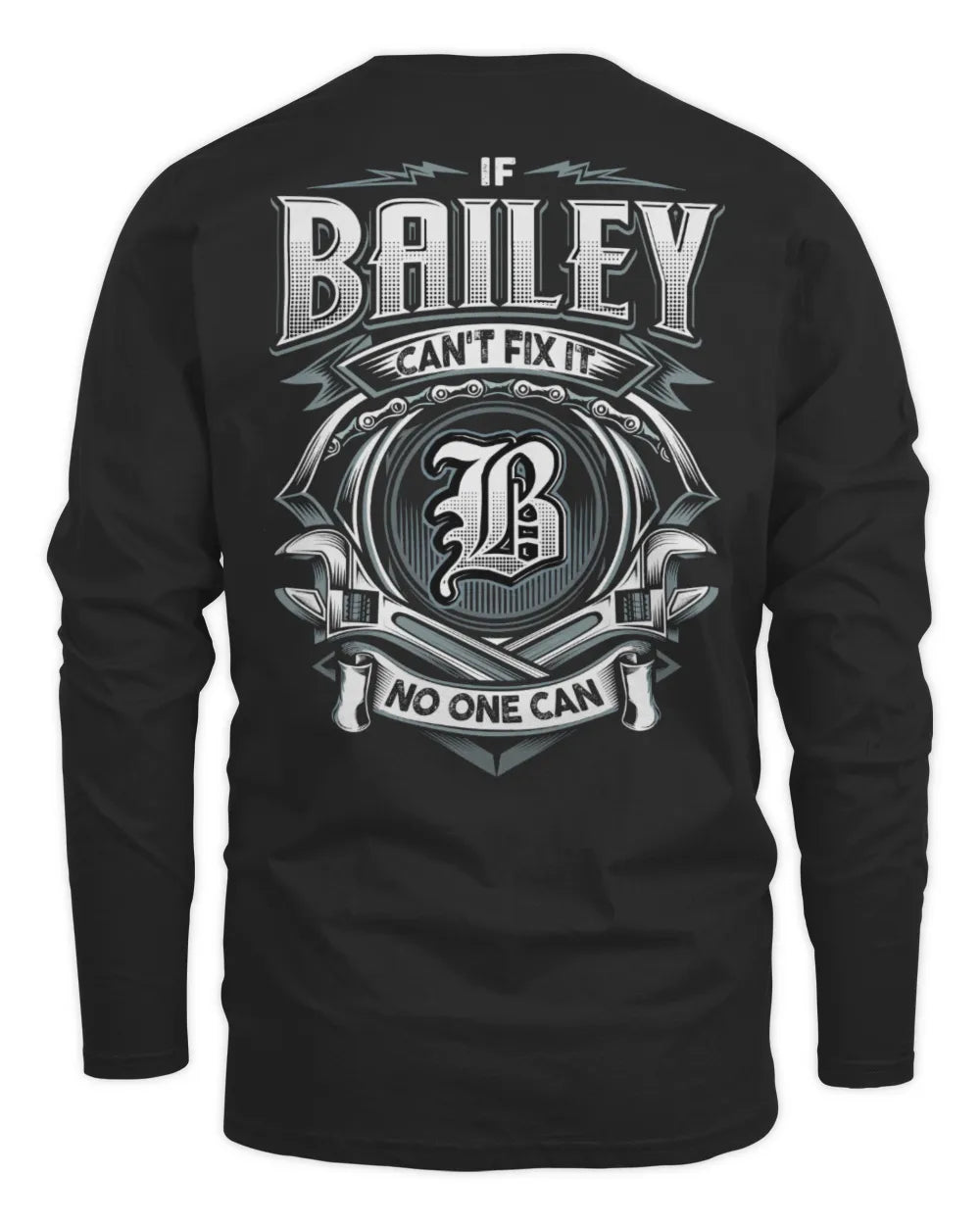 BAILEY AP81-K4-626 - Personalized Ahmed Quote Apparel “If Ahmed Can't Fix It, No One Can” - Men's Long Sleeved T-Shirt - Black