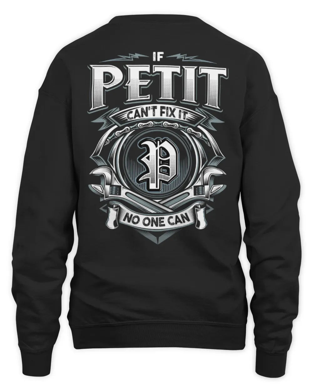PETIT AP81-K4-626 - Personalized Ahmed Quote Apparel “If Ahmed Can't Fix It, No One Can” - Unisex Sweatshirt - Black