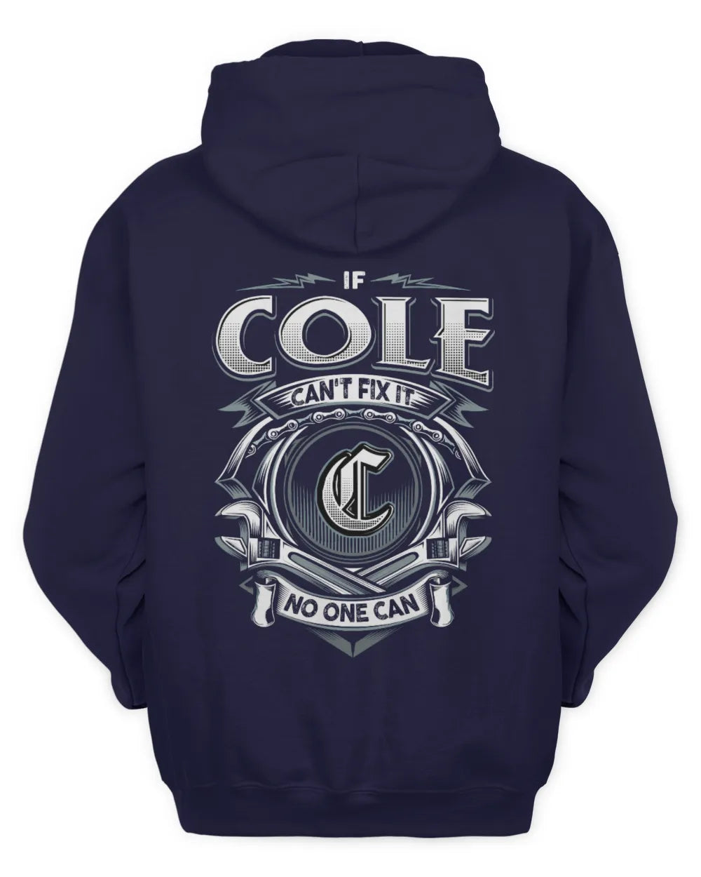 COLE AP81-K4-626 - Personalized Ahmed Quote Apparel “If Ahmed Can't Fix It, No One Can” - Unisex Hoodie - Navy