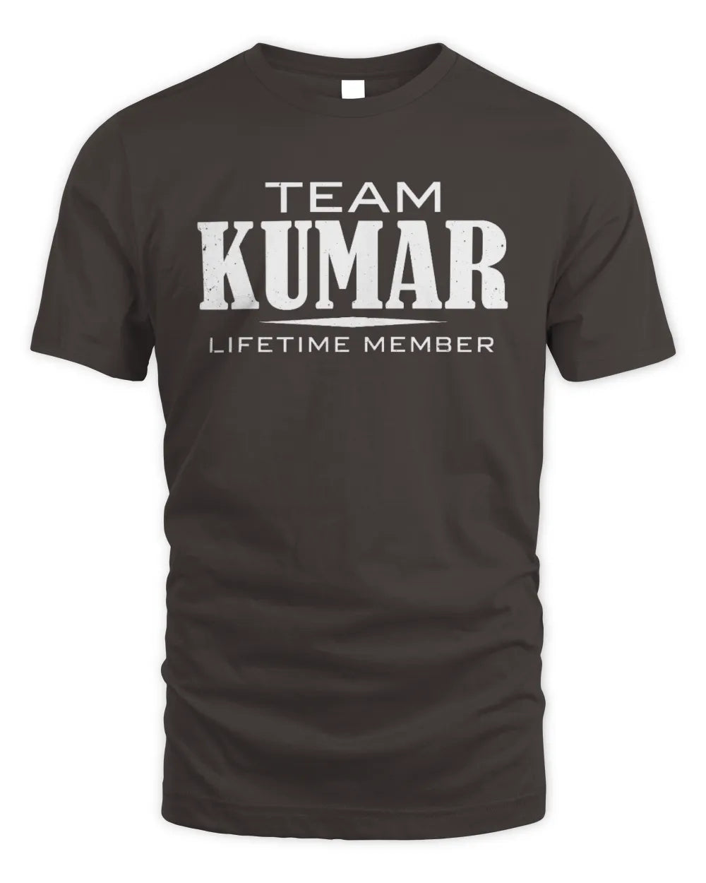 KUMAR BL62-K4-128 - Personalized “Team NAME Lifetime Member” - Unisex Standard T-Shirt - Dark Chocolate