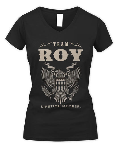 ROY TP06-K82 – Personalized Classic Style Apparel “Team NAME Lifetime Member” - Women's V-Neck T-Shirt - Black