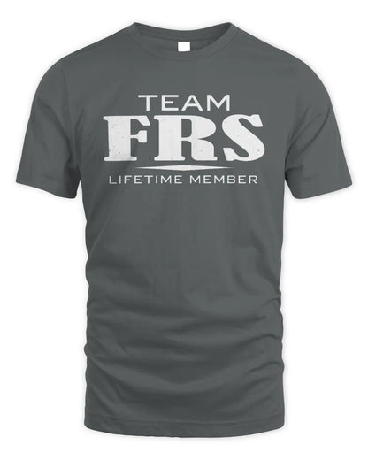 FRS BL62-K4-128 - Personalized “Team NAME Lifetime Member” - Unisex Standard T-Shirt - Charcoal