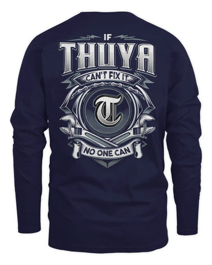 THUYA AP81-K4-626 - Personalized Ahmed Quote Apparel “If Ahmed Can't Fix It, No One Can” - Men's Long Sleeved T-Shirt - Navy