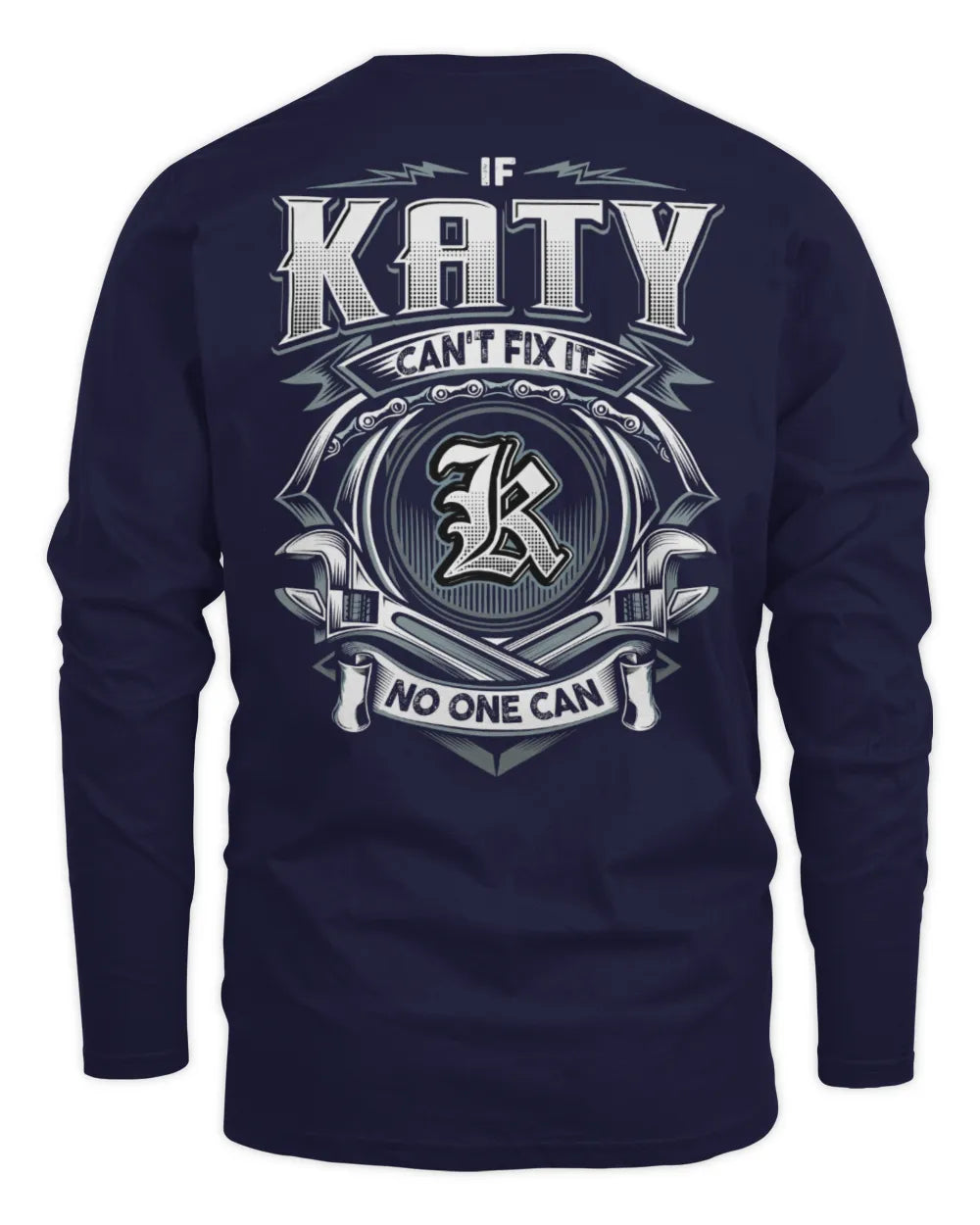 KATY AP81-K4-626 - Personalized Ahmed Quote Apparel “If Ahmed Can't Fix It, No One Can” - Men's Long Sleeved T-Shirt - Navy