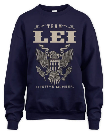 LEI TP06-K82 – Personalized Classic Style Apparel “Team NAME Lifetime Member” - Unisex Sweatshirt - Navy