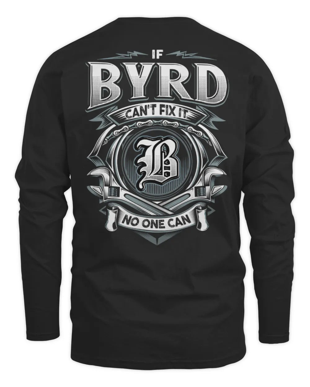 BYRD AP81-K4-626 - Personalized Ahmed Quote Apparel “If Ahmed Can't Fix It, No One Can” - Men's Long Sleeved T-Shirt - Black