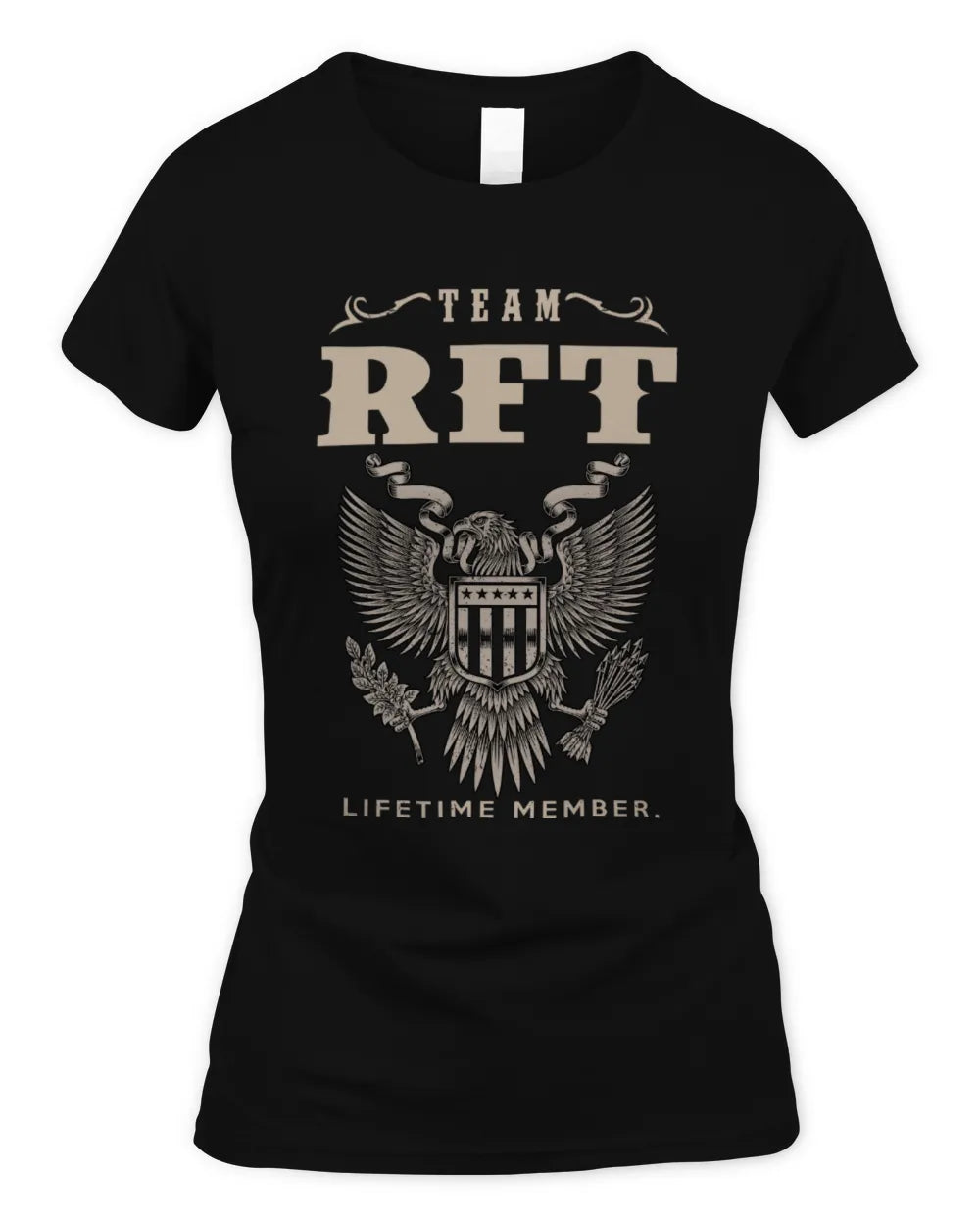 RFT TP06-K82 – Personalized Classic Style Apparel “Team NAME Lifetime Member” - Women's Standard T-Shirt - Black