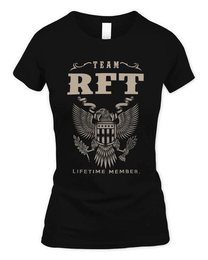 RFT TP06-K82 – Personalized Classic Style Apparel “Team NAME Lifetime Member” - Women's Standard T-Shirt - Black