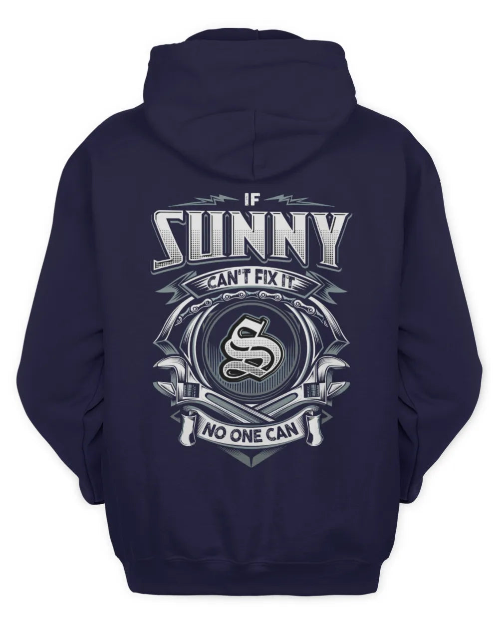 SUNNY AP81-K4-626 - Personalized Ahmed Quote Apparel “If Ahmed Can't Fix It, No One Can” - Unisex Hoodie - Navy