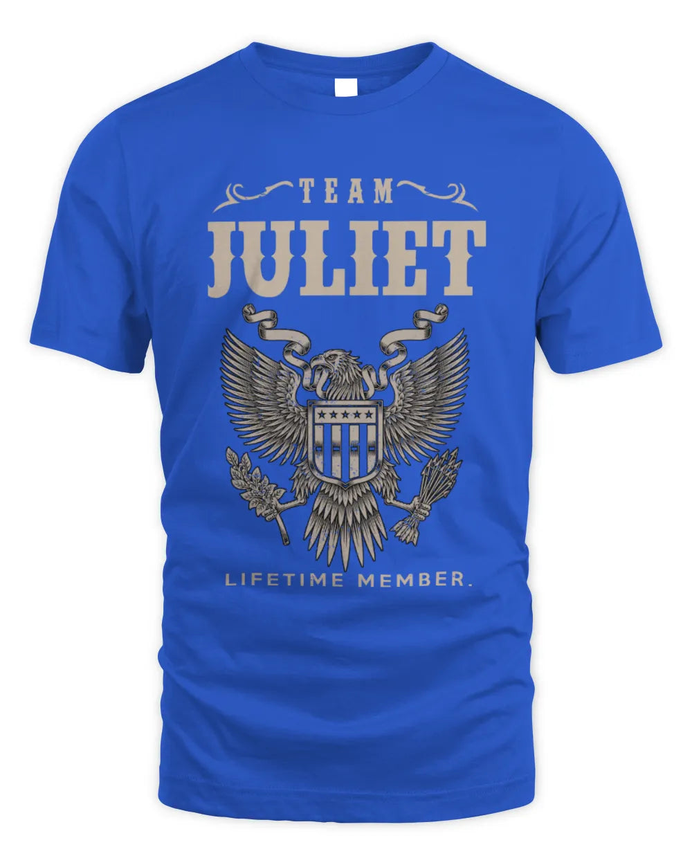 JULIET TP06-K82 – Personalized Classic Style Apparel “Team NAME Lifetime Member” - Unisex Standard T-Shirt - Royal