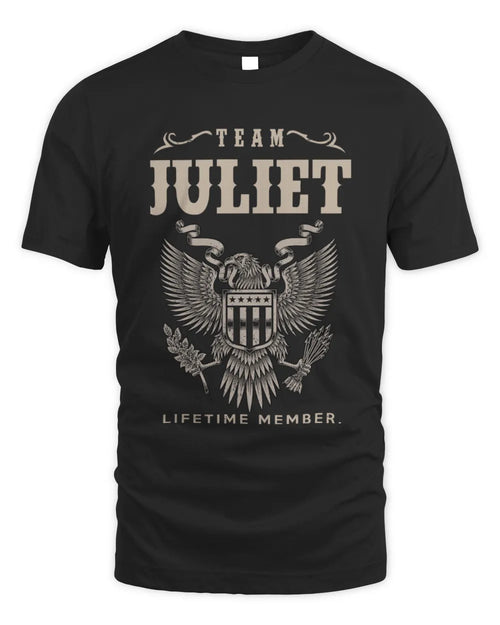 JULIET TP06-K82 – Personalized Classic Style Apparel “Team NAME Lifetime Member” - Unisex Standard T-Shirt - Black