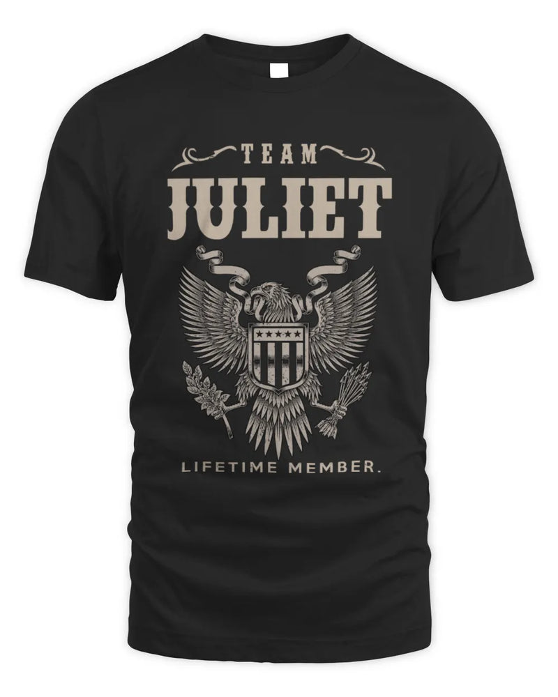 JULIET TP06-K82 – Personalized Classic Style Apparel “Team NAME Lifetime Member” - Unisex Standard T-Shirt - Black
