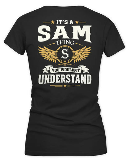 SAM KT06-M008 It’s a [NAME] Thing – You Wouldn’t Understand | Personalized Vintage T-Shirt - Women's V-Neck T-Shirt - Black
