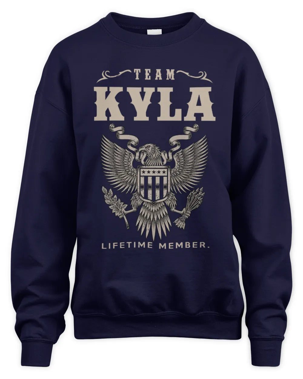 KYLA TP06-K82 – Personalized Classic Style Apparel “Team NAME Lifetime Member” - Unisex Sweatshirt - Navy